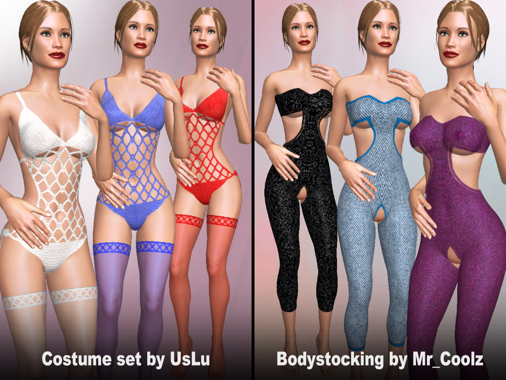 Home 8 Update #1804: Costume sets and bodystockings made by users UsLu and Mr_Coolz