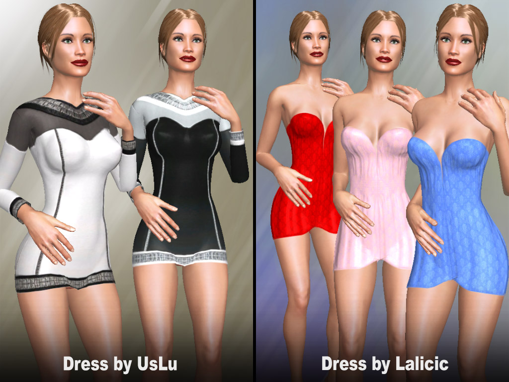 Update #1814: Sexy dresses made by users UsLu and Lalicic
