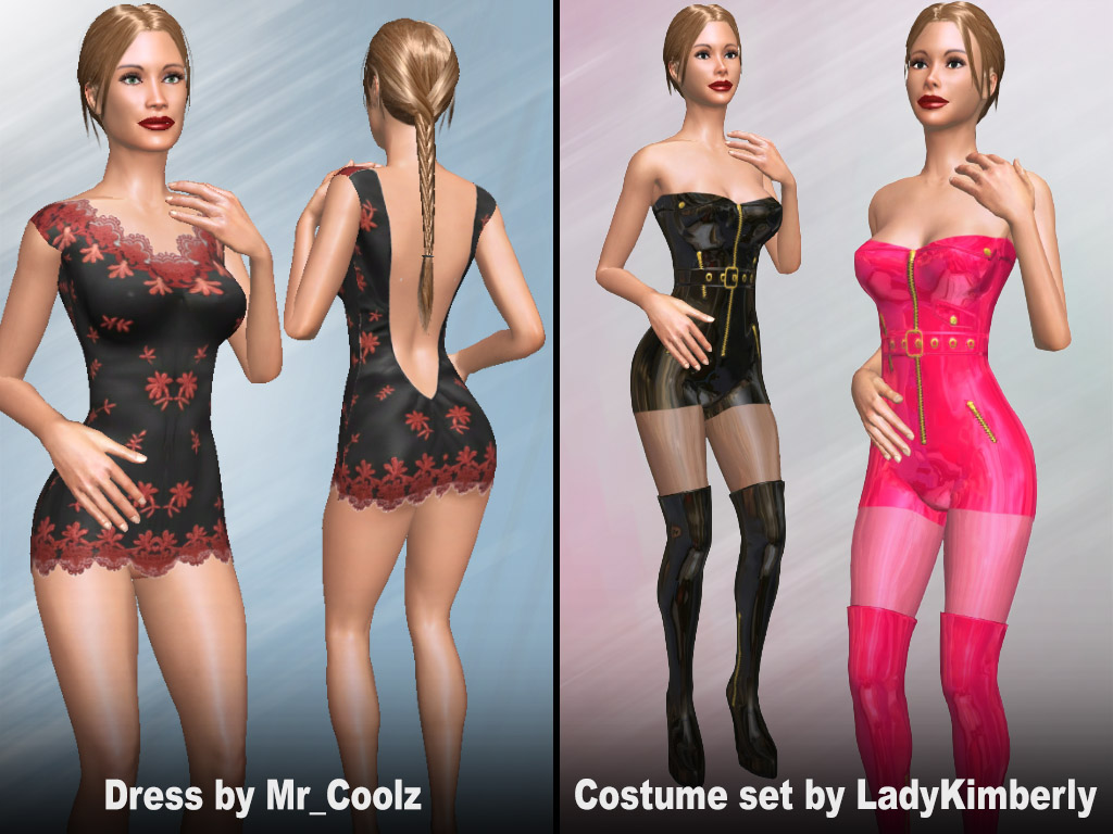 Update #1821: Sexy dress and Costume sets made by users Mr_Coolz and LadyKimberly
