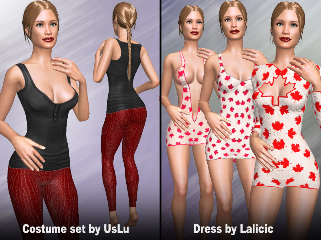 Home 12 Update #1828: Costume set and Sexy Dress made by users UsLu and Lalicic