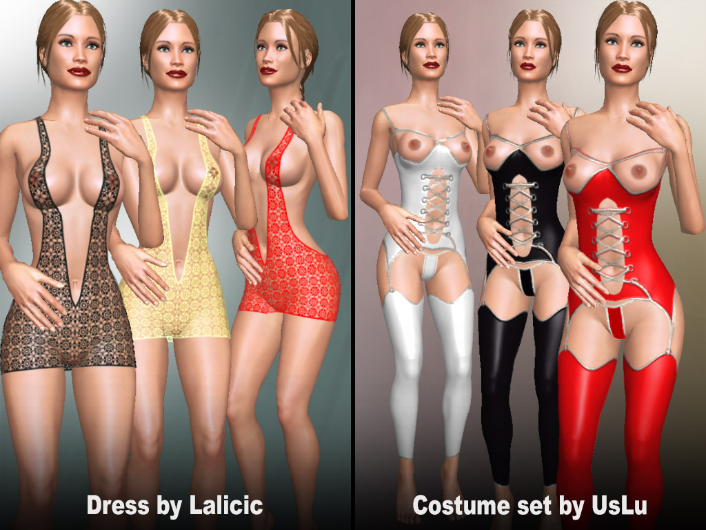 Home 9 Update #1831: Costume sets and Sexy Dresses made by users UsLu and Lalicic