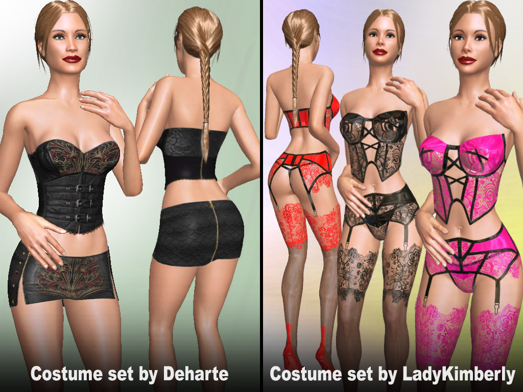Home 7 Update #1833: Costume sets made by users LadyKimberly and Deharte