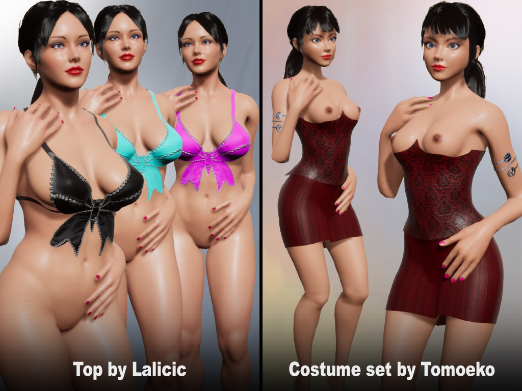 Update #1846: Sexy tops and Costume sets made by users Lalicic and Tomoeko