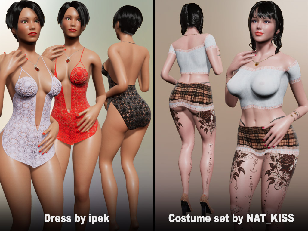 Update #1874: Sexy dresses and Costume set made by users ipek and NAT_KISS
